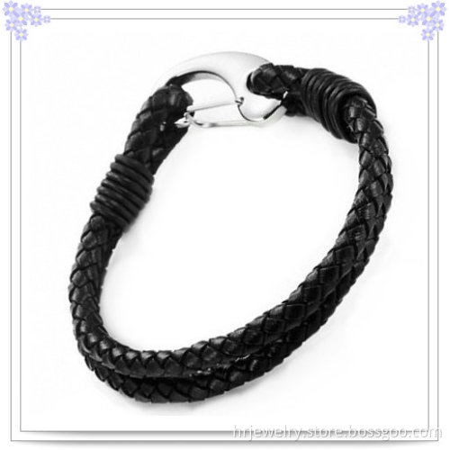 Jewelry Fashion Stainless Steel Bracelet Leather Bracelet (HR3150)